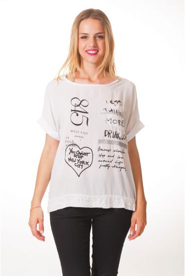 T-SHIRT FASHION S9368 WIT