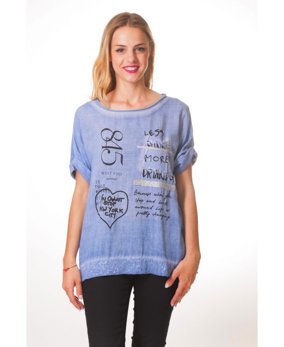 T-SHIRT FASHION S9368 BLUE