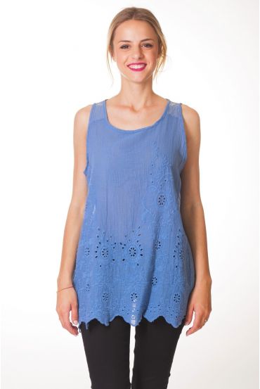 TOP RICAMO S9344 BLU