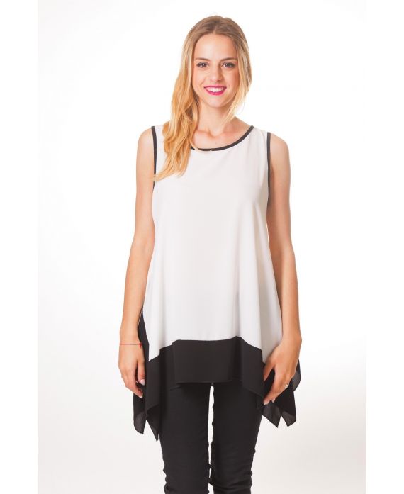 TOP bicolore S9261 BIANCO