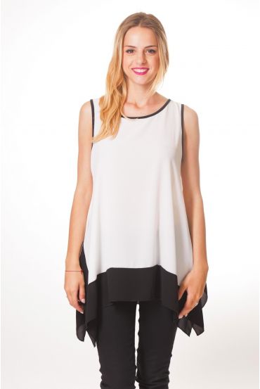 TOP bicolore S9261 BIANCO