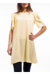 ROBE TUNIQUE EPAULES OUVERTES S9135 JAUNE