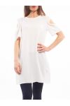 TUNIC BAR SHOULDERS S9135 WHITE