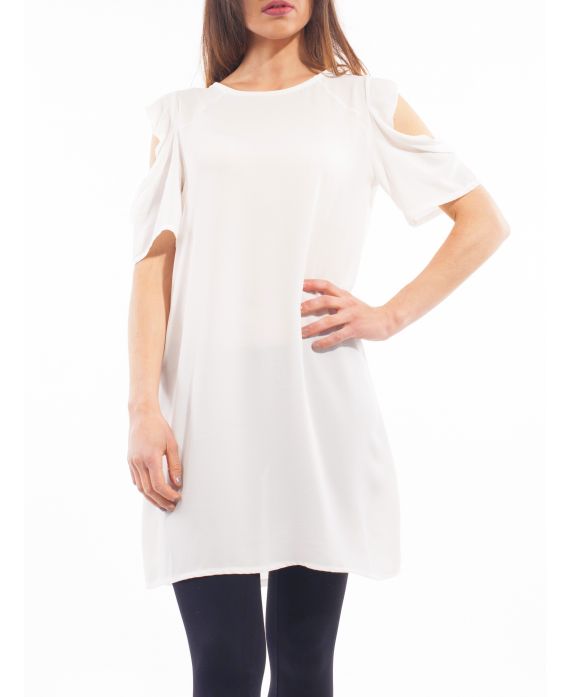 TUNIC BAR SHOULDERS S9135 WHITE