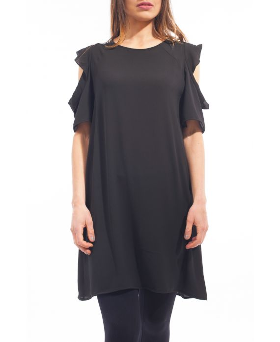TUNIC BAR SHOULDERS S9135 BLACK