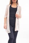 GILET AJOURE S9138 ROSE