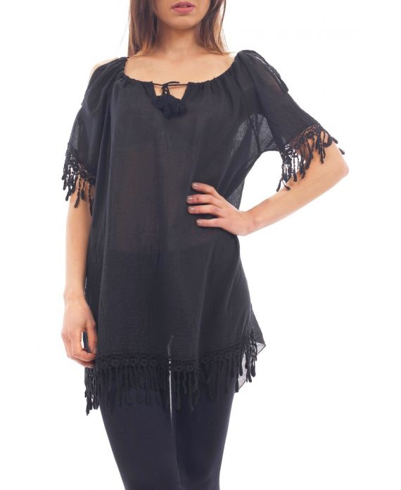 TÚNICA de HOMBROS DENUDEES S9237 NEGRO
