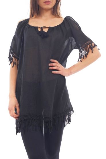 TÚNICA de HOMBROS DENUDEES S9237 NEGRO