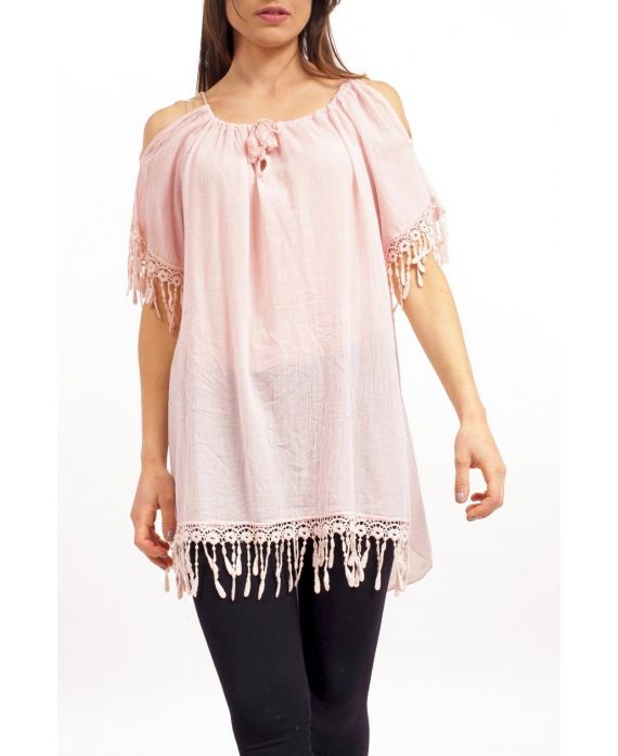 TÚNICA de HOMBROS DENUDEES S9237 ROSA