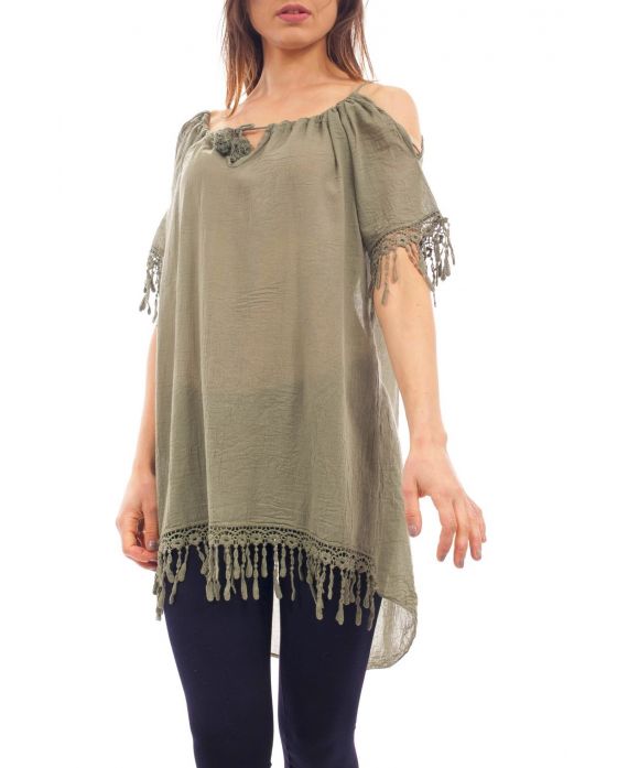 TUNIQUE EPAULES DENUDEES S9237 VERT MILITAIRE