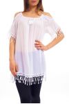 TUNIQUE EPAULES DENUDEES S9237 BLANC