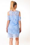 ROBE DENTELLE EPAULES DENUDEES S9320 BLEU