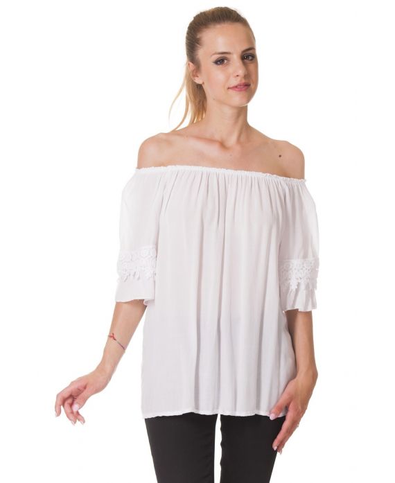 TOP de ENCAJE S9323 BLANCO