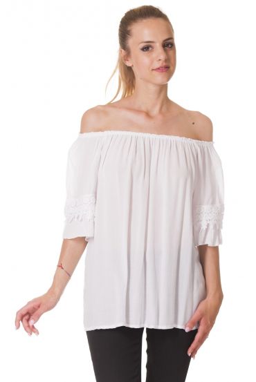 TOP de ENCAJE S9323 BLANCO