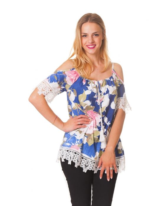 TOP de FLORES S9352 AZUL
