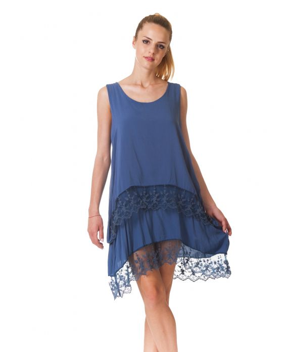 ROBE TUNIQUE SUPERPOSITION S9329 BLEU
