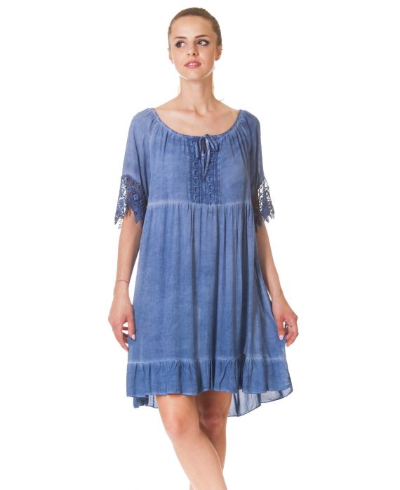 TÚNICA VESTIDO de ENCAJE S9330 AZUL