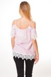 TOP SPITZE SCHULTERN DENUDEES S9339 ROSA
