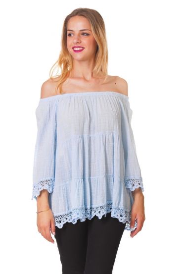 TUNIKA, SPITZE S9367 BLAU