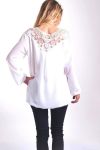 BLOUSE DOS DENTELLE 4005 BLANC