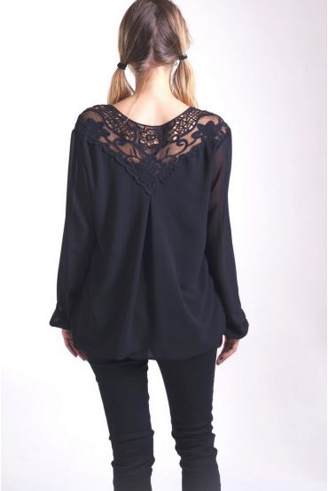 BLOUSE BACK LACE 4005 BLACK