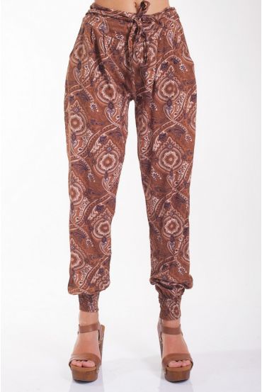 PANTALON IMPRIME 4020 CHOCOLAT