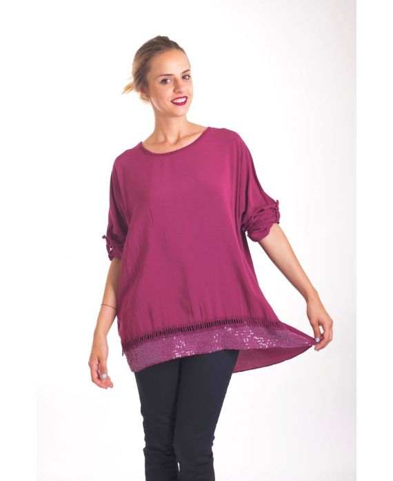 TUNIC SEQUINS 4022 BORDEAUX