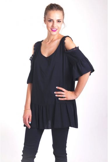 TUNIC SHOULDERS DENUDEES 4034 BLACK