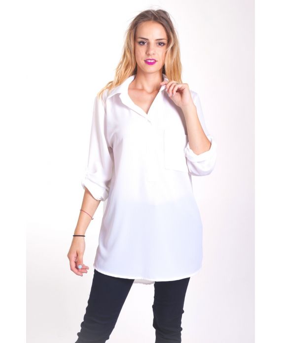 TÚNICA DE ENCAJE CON ESPALDA 4006 BLANCO