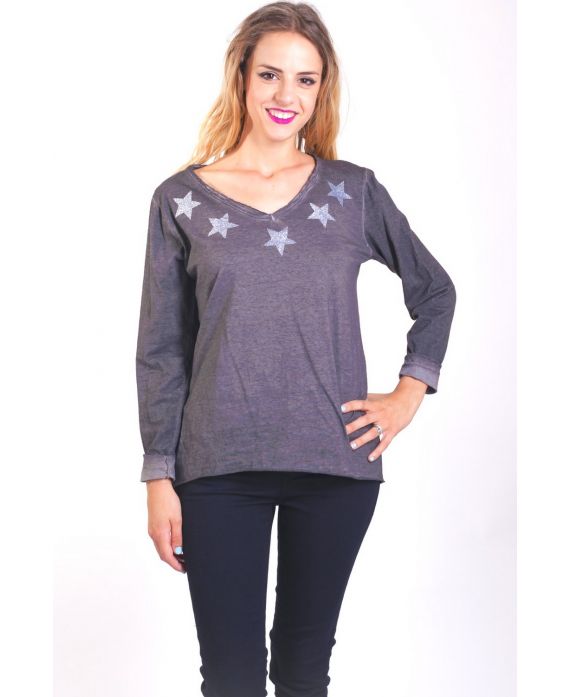 T-SHIRT ESTRELLAS 4033 GRIS