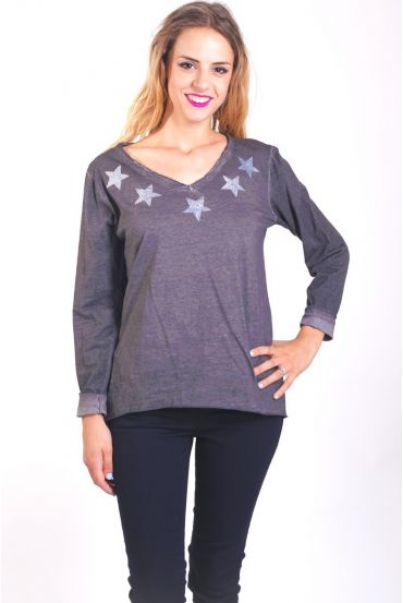 T-SHIRT ETOILES 4033 GRIS