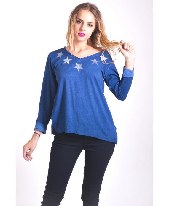 T-SHIRT ESTRELLAS 4033 AZUL