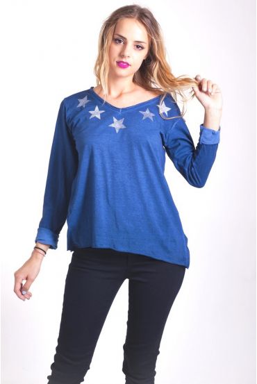 T-SHIRT STARS 4033 BLAU