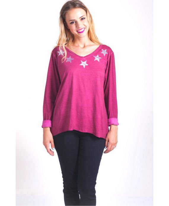 T-SHIRT ESTRELLAS 4033 BURDEOS