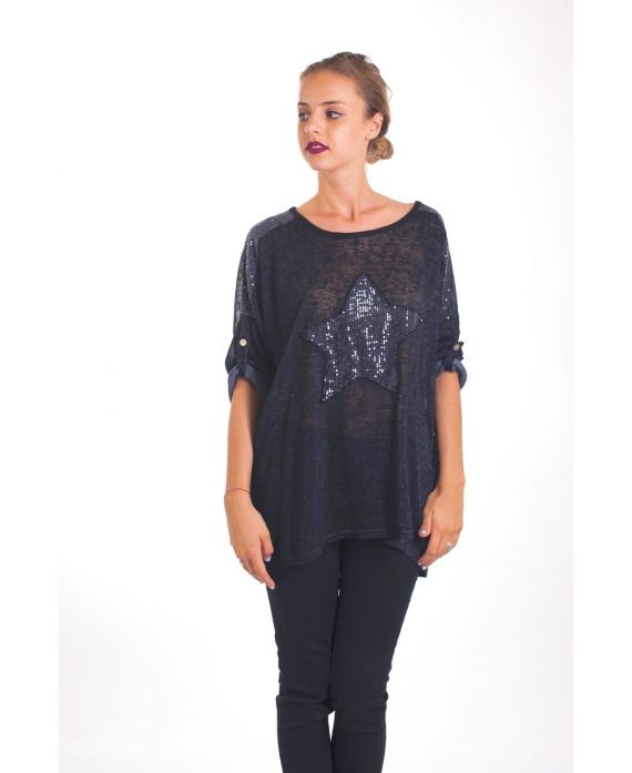 T-SHIRT ETOILE PAILLETTES 4019 NOIR