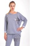 SWEAT PAILLETE 4035 GRAU