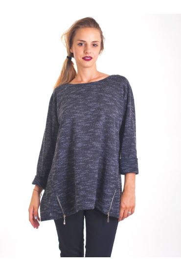 PULLOVER MIT REIßVERSCHLUSS 4026 SCHWARZ