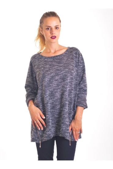 MAGLIONE ZIP 4026 GRIGIO