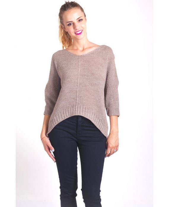 MOHAIR PULLOVER LUREX 4036 TAUPE