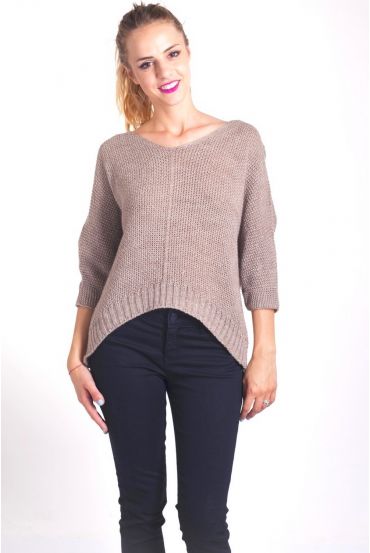 MOHAIR PULLOVER LUREX 4036 TAUPE