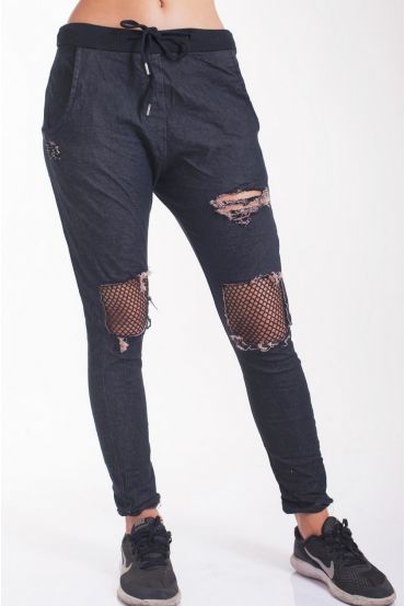 JEANS BROEK VERNIETIGEN 4029 ZWART