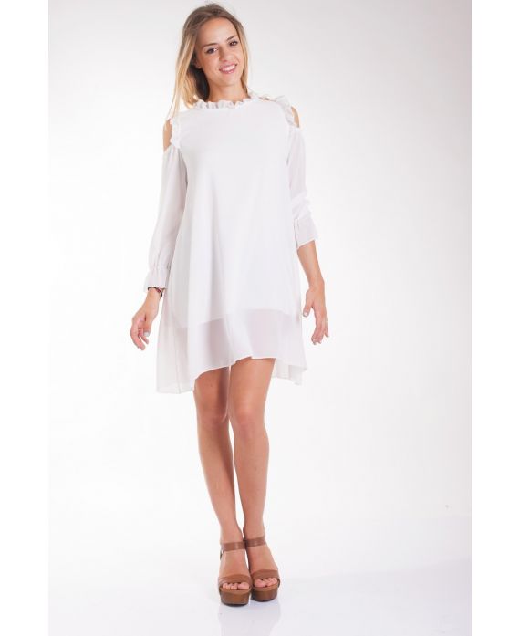 ROBE EPAULES DENUDEES 4037 BLANC