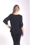 BLOUSE MANCHES DENTELLES 4000 NOIR