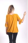 BLOUSE MANCHES DENTELLES 4000 MOUTARDE