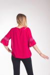 CAMICETTA MANICHE IN PIZZO 4000 BORDEAUX