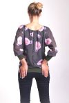 BLOUSE BLOEMEN 4015 MILITAIRE GROEN