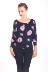 BLUSA DE FLORES 4015 NEGRO