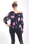 BLOUSE BLOEMEN 4015 ZWART