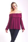 BLOUSE EPAULES DENUDEES 4003 BORDEAUX