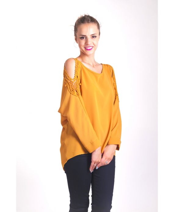 BLOUSE EPAULES DENUDEES 4042 MOUTARDE